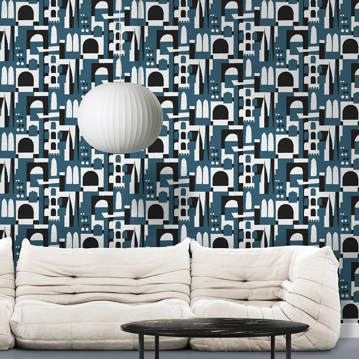 Hey! Manhattan Wallpaper - Washed Denim