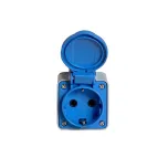 Power Contactdoos geaard opbouw grijs/blauw