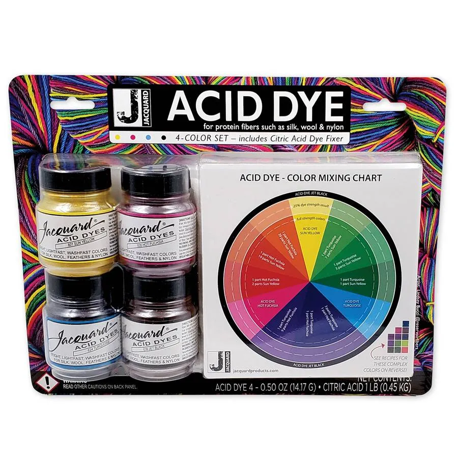 Acid Dye 4-Color Set with Citric Acid
