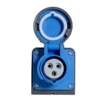 Power CEE opbouw wandcontactdoos 3-polig 16A IP67 blauw