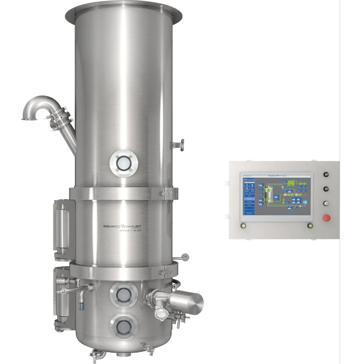 Fluid bed granulation Ventilus Production from Romaco Innojet