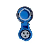 Power CEE contrastekker 3-polig 16A IP67 blauw