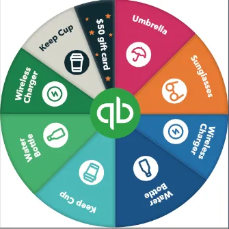 Win a $50 gift card! Visit the QuickBooks Booth F10 and spin the prize wheel