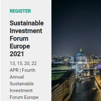 Sustainable Investment Forum Europe 2021 | 13, 15, 20, 22 APR