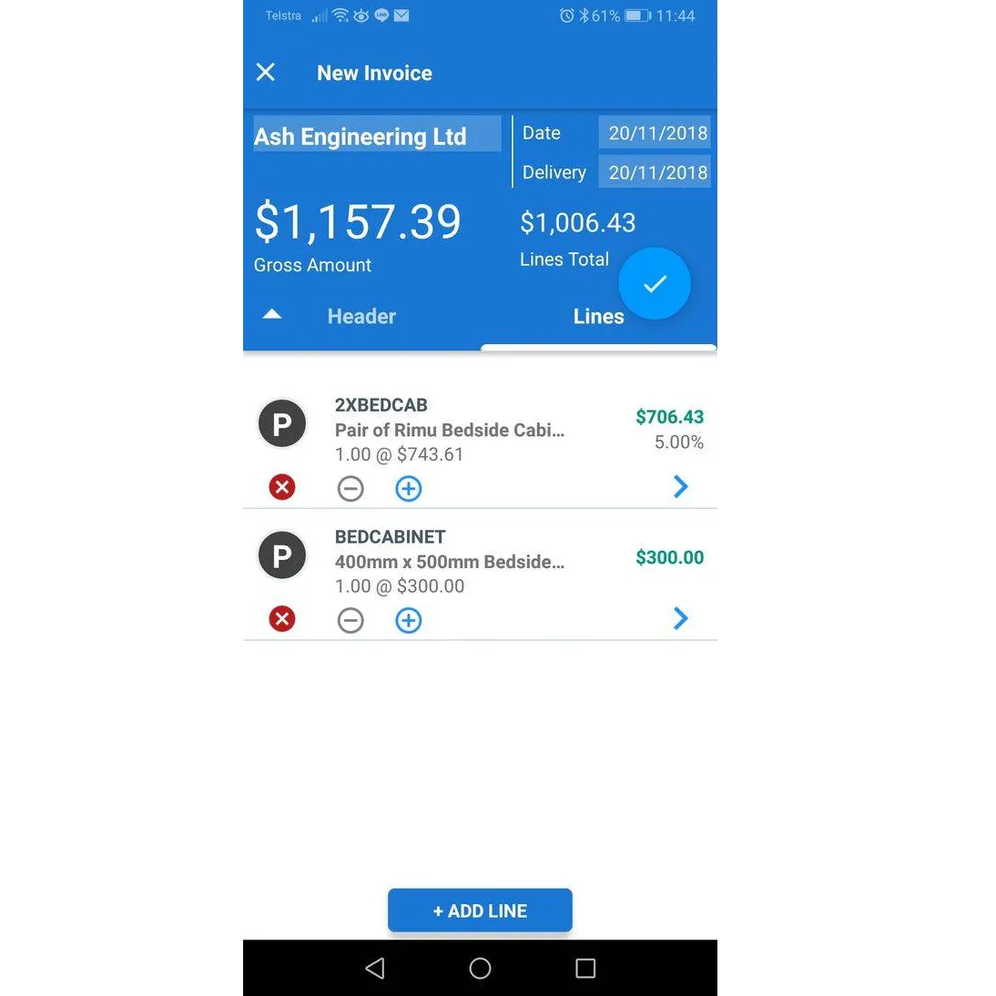 Mobile Invoicing App