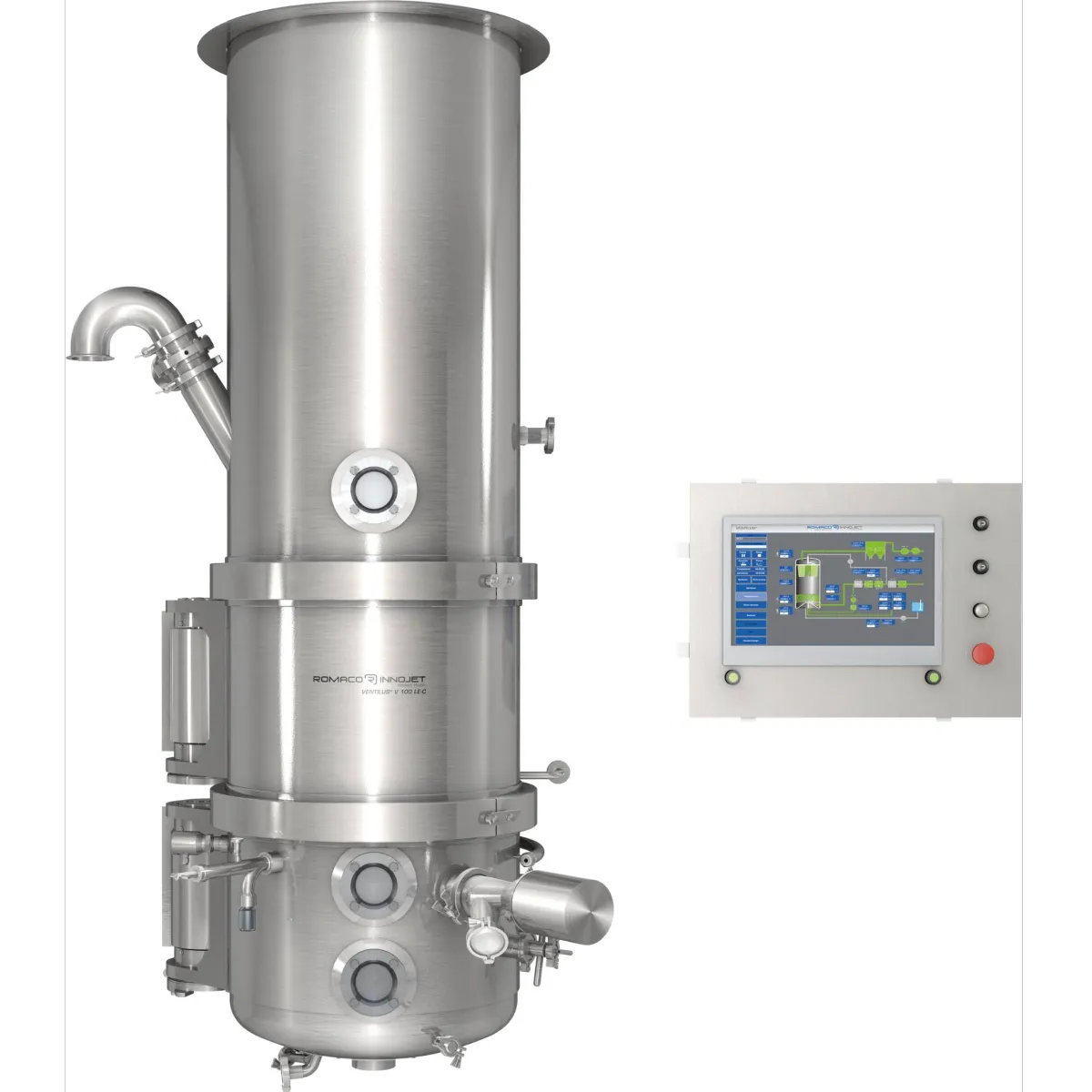 Fluid bed granulation Ventilus Production from Romaco Innojet