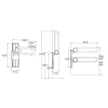 XHB-U658 Bathroom U-Shaped Grab Bar Flip Up and Height Adjsutable