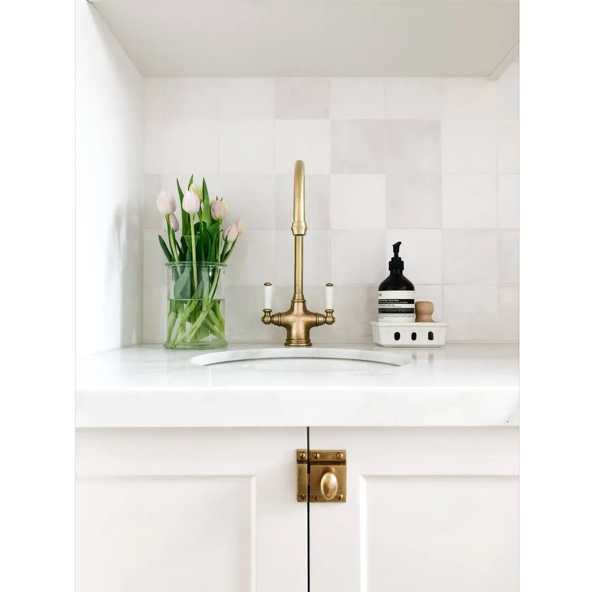 Cotswold Cupboard Latch in burnished brass finish