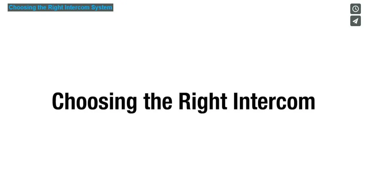 Choosing the Right Intercom System