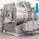 Open-pocket rotary machine for dyeing, washing and centrifuging of garments, hosiery and seamless mod. E-COLOR