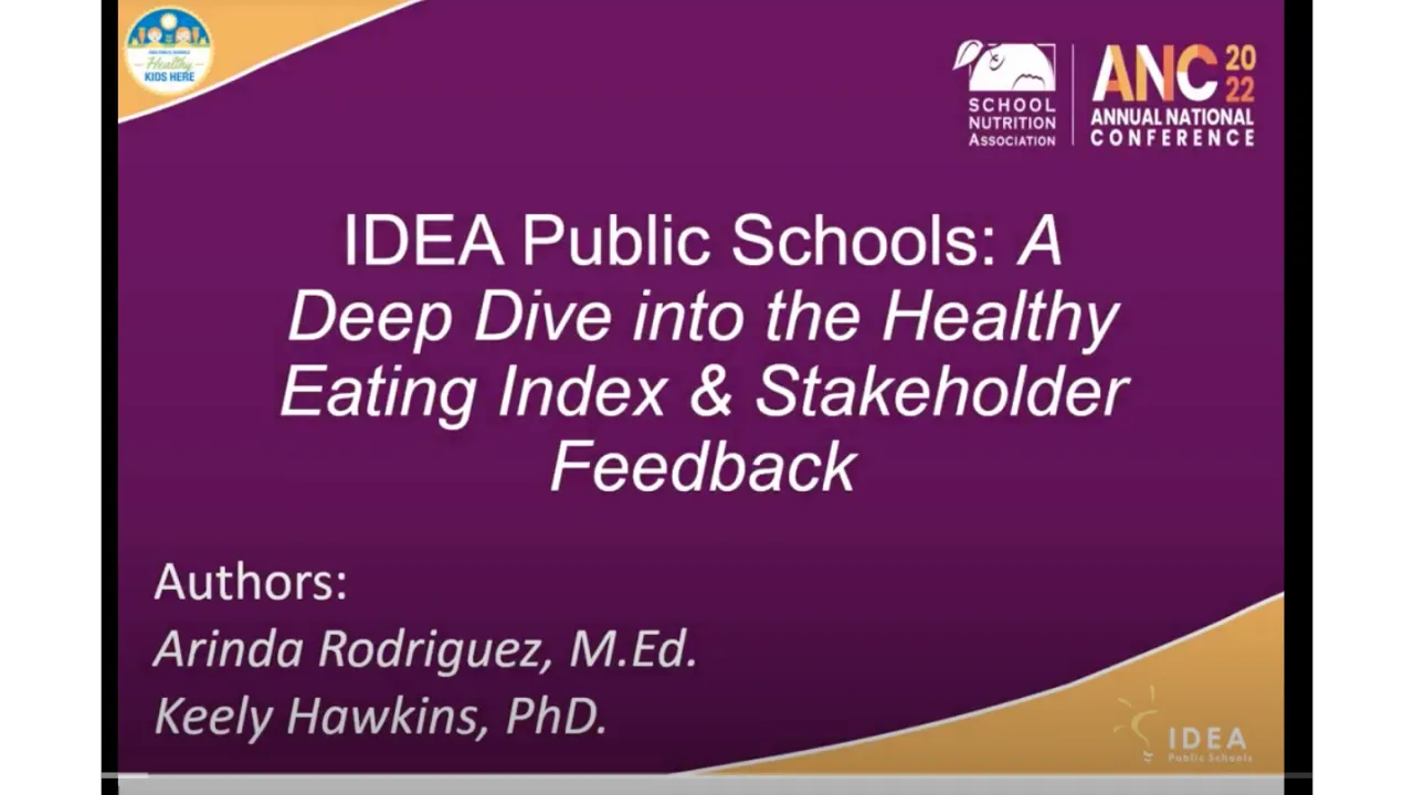 IDEA Public Schools: A Deep Dive into the Healthy Eating Index & Stakeholder Feedback