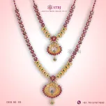 Ruby and Emerald haaram / necklace ( Precious Gem stone Jewellery )