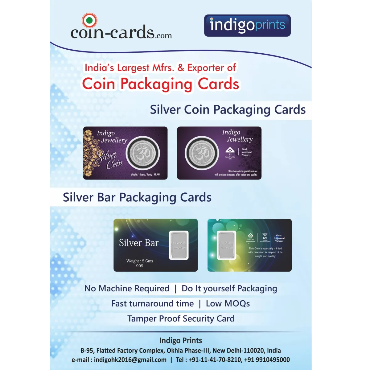 Silver Coin Packaging Card