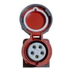 Power CEE opbouw wandcontactdoos 5-polig 32A IP67 rood