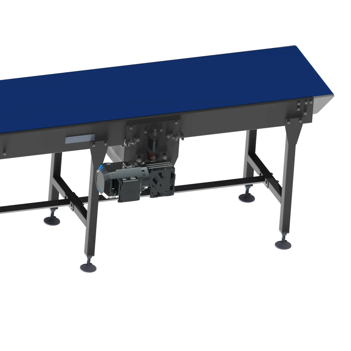 Straight belt conveyor with sabre