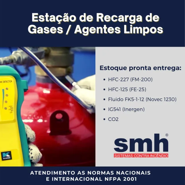 Recarga de Gases para Combate a Incêndio - Agentes Químicos e Inertes