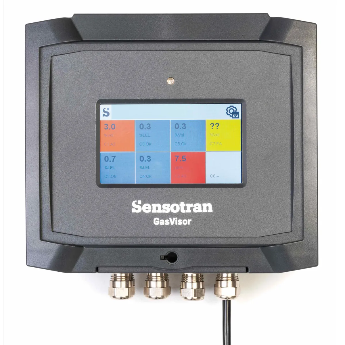 Gas Visor - Control unit for flammable and toxic gases, oxygen, and volatile organic compounds with wireless option.