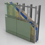 Fire safe & energy efficient: facade subframe system ALWI with aluminum L-shaped Flex wall brackets