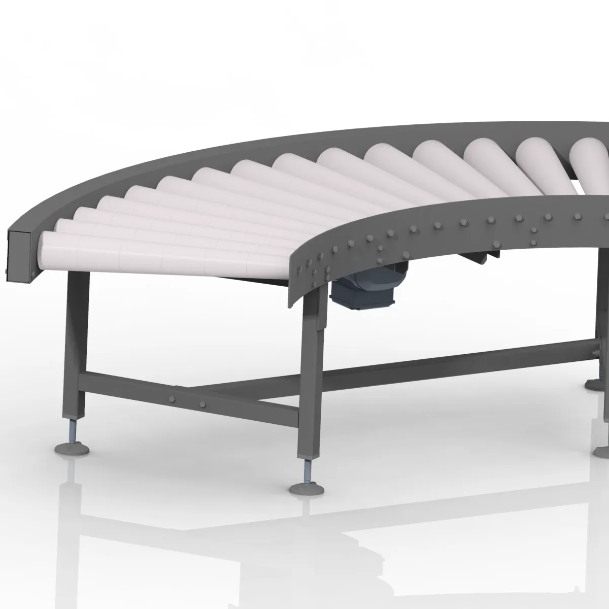 Straight heavy-duty motorised roller conveyor