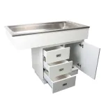 Dental Preparation Table with Stainless Steel Tub and Painted Cabinets