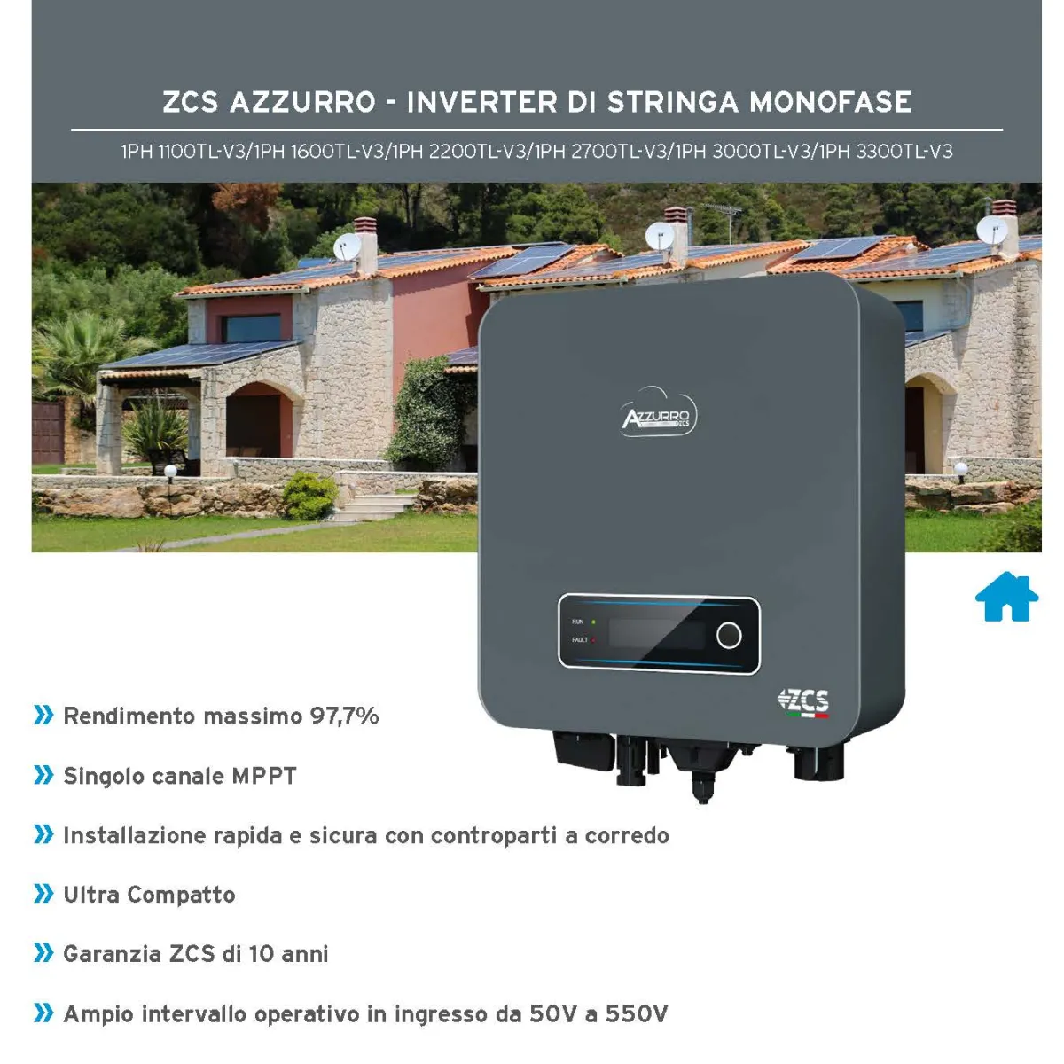 ZCS AZZURRO INVERTER DI STRINGA MONOFASE