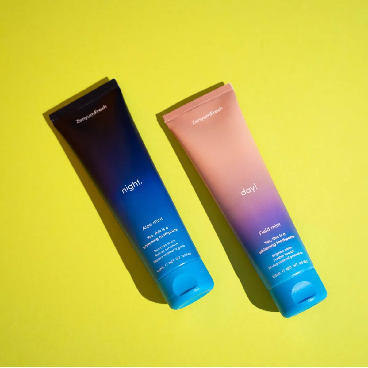 ZenyumFresh™ Toothpastes Day! And Night.