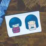 Maroon/Pink Kokeshi Doll Bag