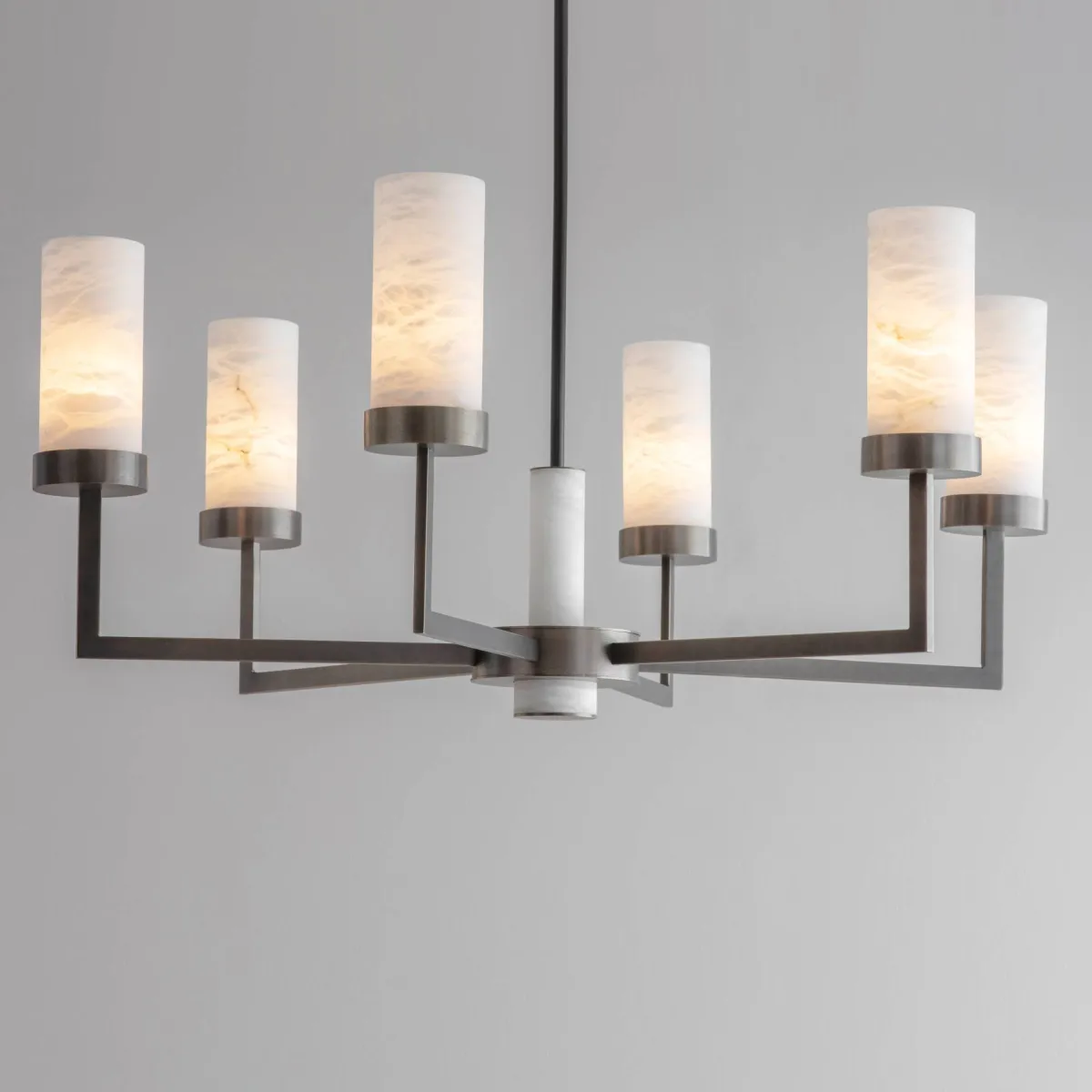 Compass Chandelier with Alabaster