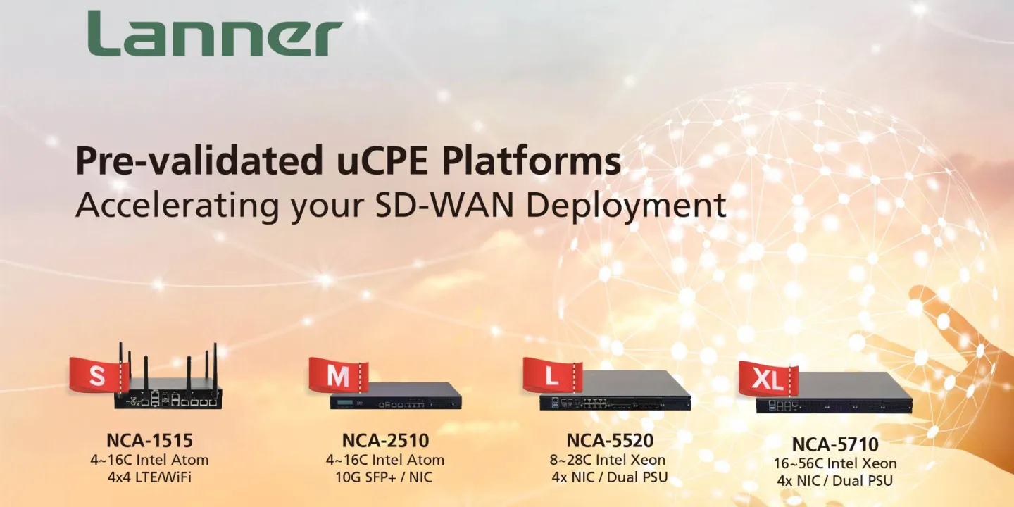 Lanner - leading vCPE platform provider for SD-WAN