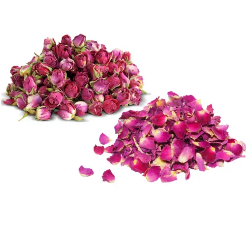 Boutons et pétales de roses de Damas séchés de Damas