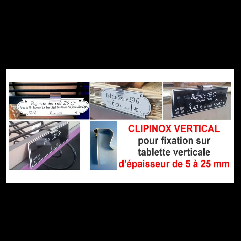 CLIPINOX VERTICAL - porte étiquette pour pour tablette verticale