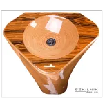 Szkilnik Design Luxury wooden washbasin model Atoll - freestanding one.