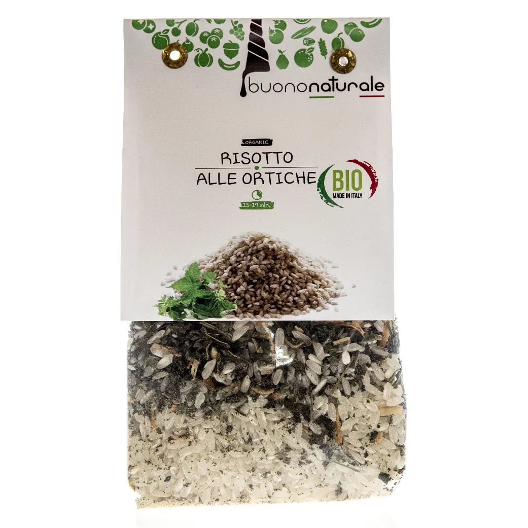 Ready-to-cook risotto (with mixed vegetables, mushrooms, nettles, or asparagus) — 250g ORGANIC, vegan OK, gluten free