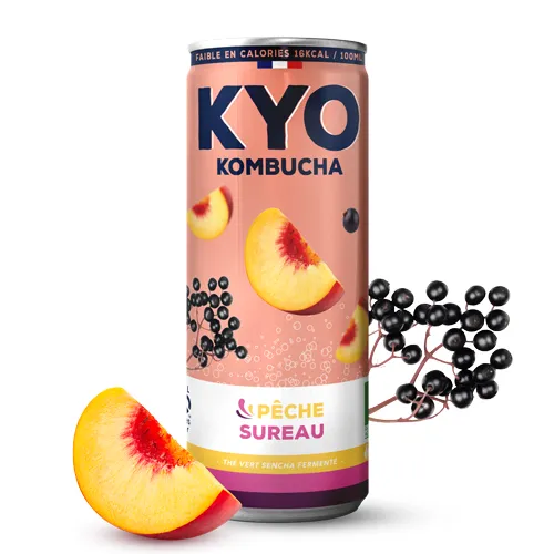 KYO KOMBUCHA | PEACH ELDERBERRY | CAN