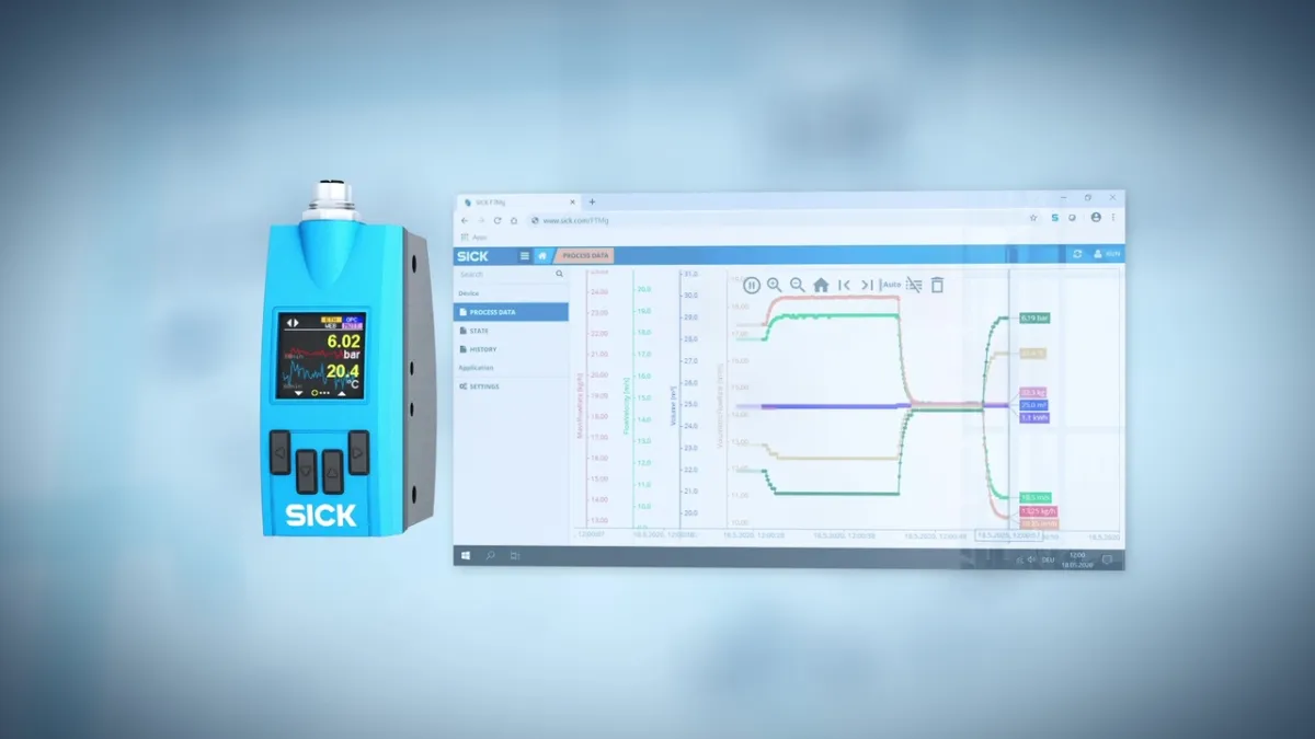 Flow sensor for compressed air with energy monitoring FTMg