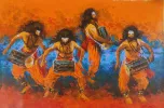 Dancer with sitar INDERJEET GROVER EMINENT ART GALLERY