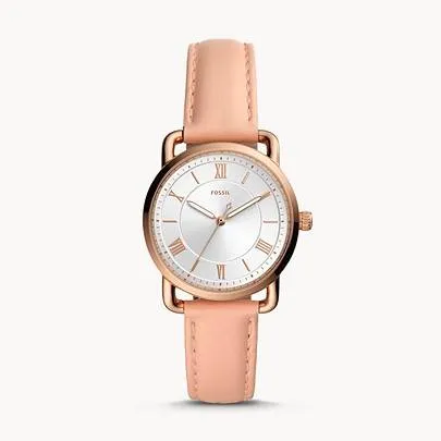 Copeland three-hand watch in nude leather