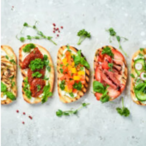 Creation of a range of bruschetta toasts