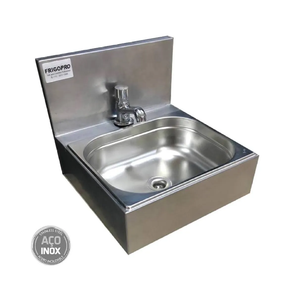 Pia De Assepsia Aço Inox Com Acionamento Manual Temporizado