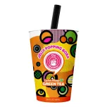 Jelly Popping Boba Cup - Lychee Mango/ Strawberry Peach + Green Tea with Jelly Popping Boba