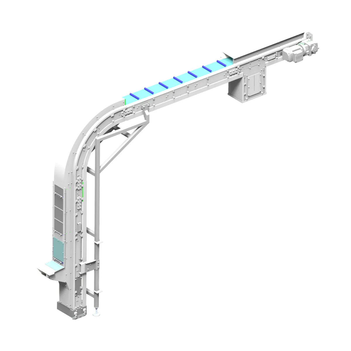Modular angled belt conveyors (high or low)