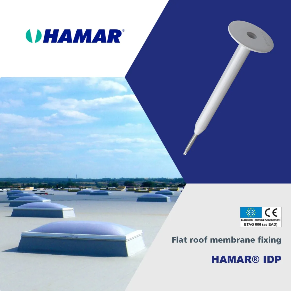 HAMAR® IDP Fasteners for flexible roof waterproofing membrane fixing