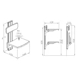 XSA-B360+B-B340 Wall Fixed Shower Seat With Backrest Adjustable