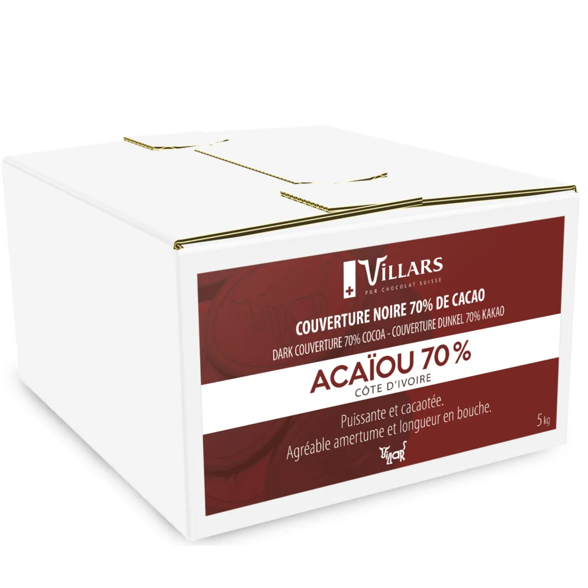 ACAIOU 70% - Chocolat noir de couverture Pure Origine Côte d'Ivoire VILLARS