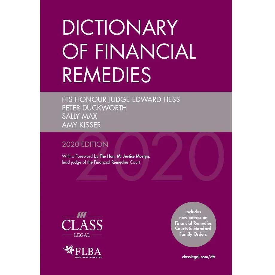 Dictionary of Financial Remedies (2020 Edition)