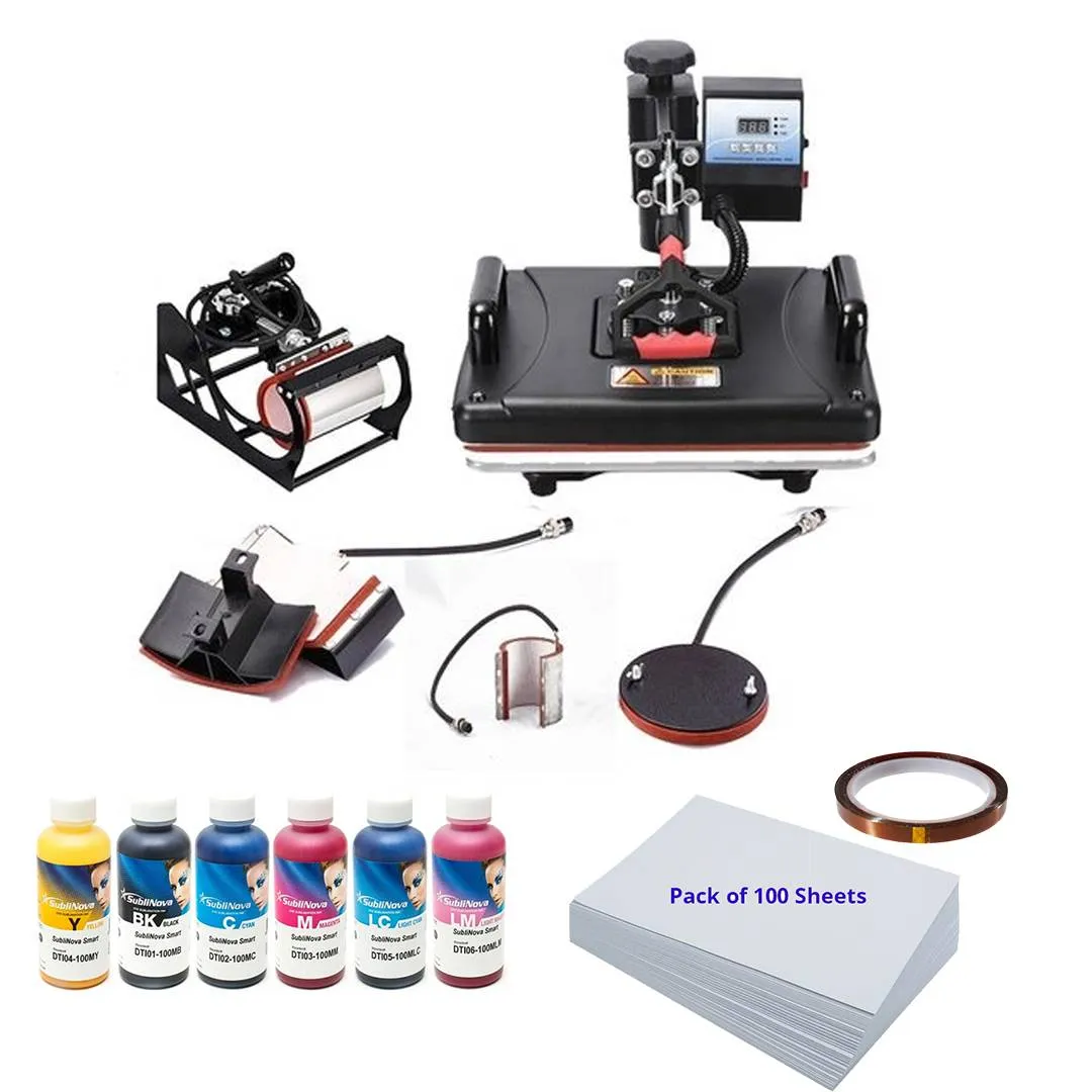 5 in 1 Heat Press Machine || 12 x 15 Heat Press || Mug Heat Press || Plate Heat Press || Cap Heat Press || Best Printing Start-Up Combo