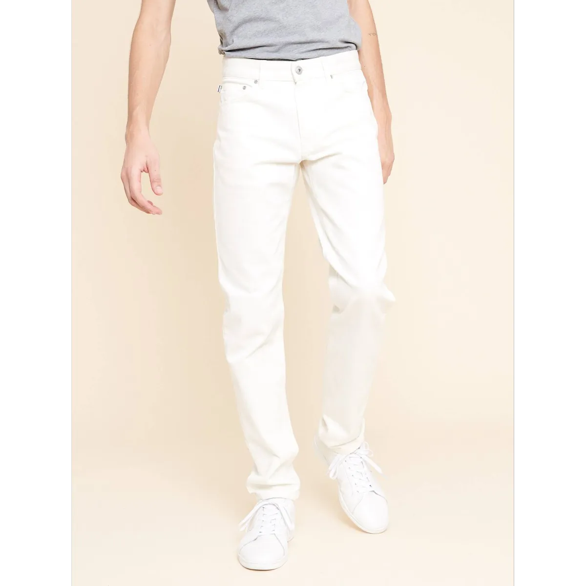 White straight cut jeans