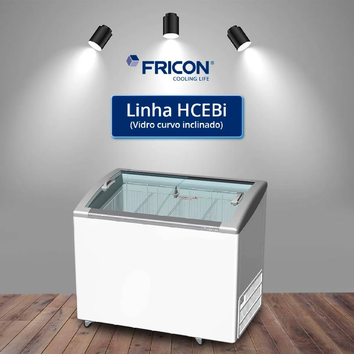 Conservadores Inclinados de Baixa Temperatura com Vidro Curvo (HCEBi)