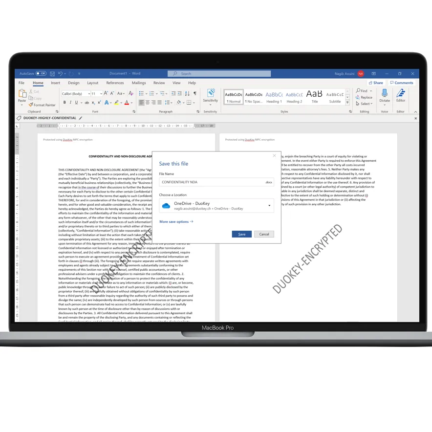 DuoKey for Office 365 Double Key Encryption
