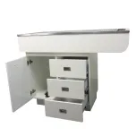 Dental Preparation Table with Stainless Steel Tub and Painted Cabinets